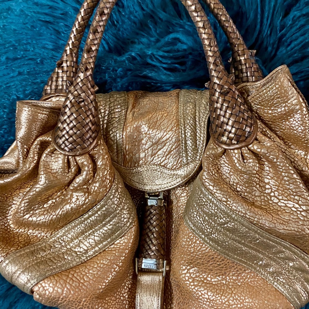 Large Fendi Rose Gold Spy Bag